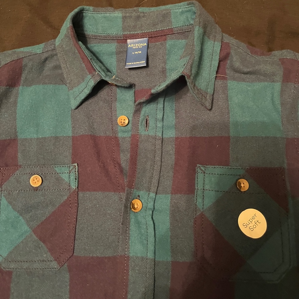 Boys Arizona L 14/16 New with Tags lightweight flannel long-sleeved shirt